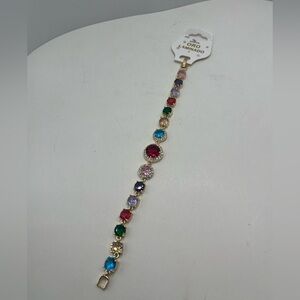 Gold filled Colorful Gemstone Bracelet
